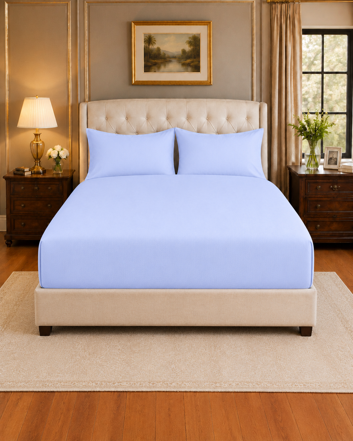 Sunara Matress 1 Waterproof Fitted Mattress Protector – Light Blue - Image 1