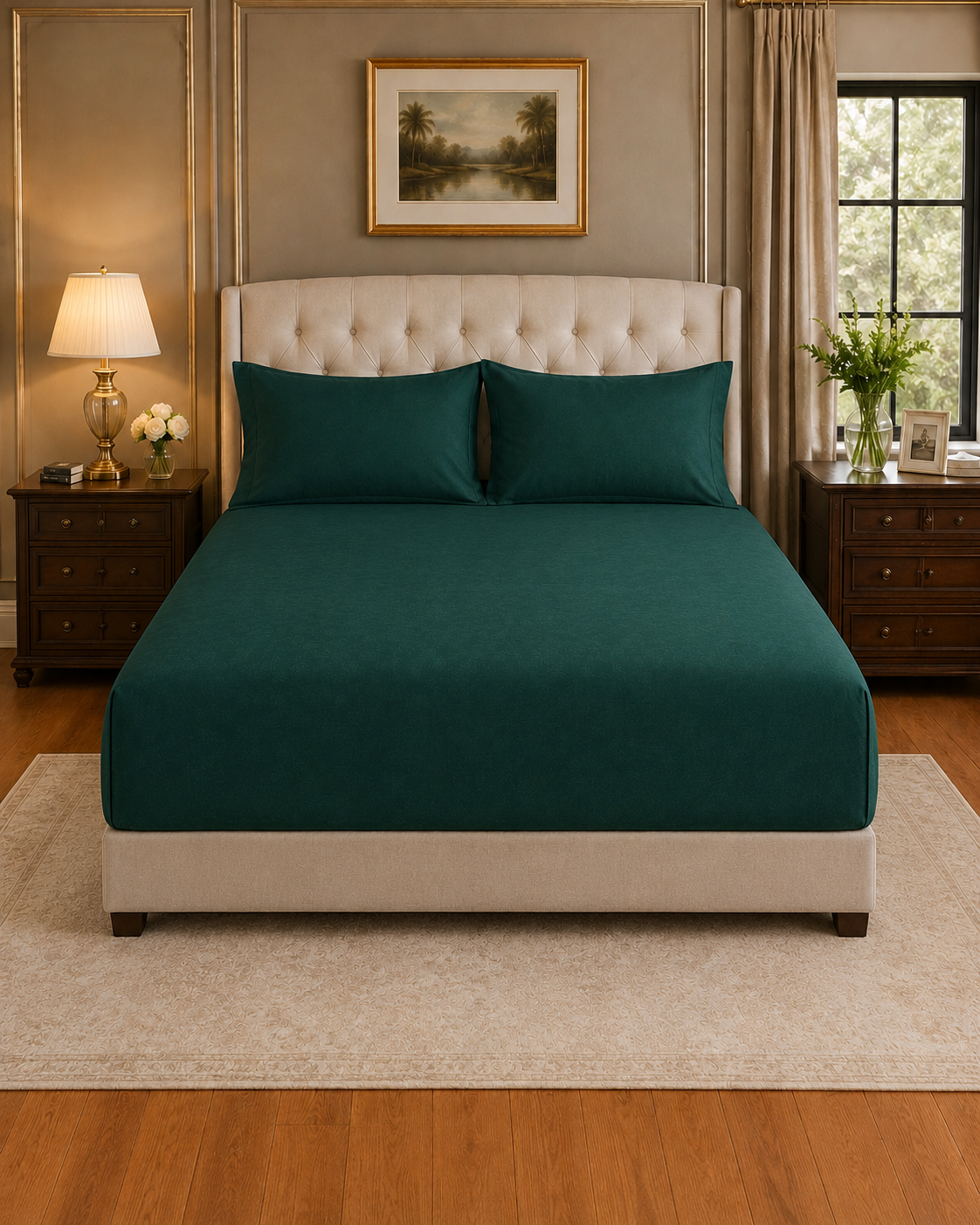 Sunara Matress 6 Waterproof Fitted Mattress Protector – Emerald Green - Image 1