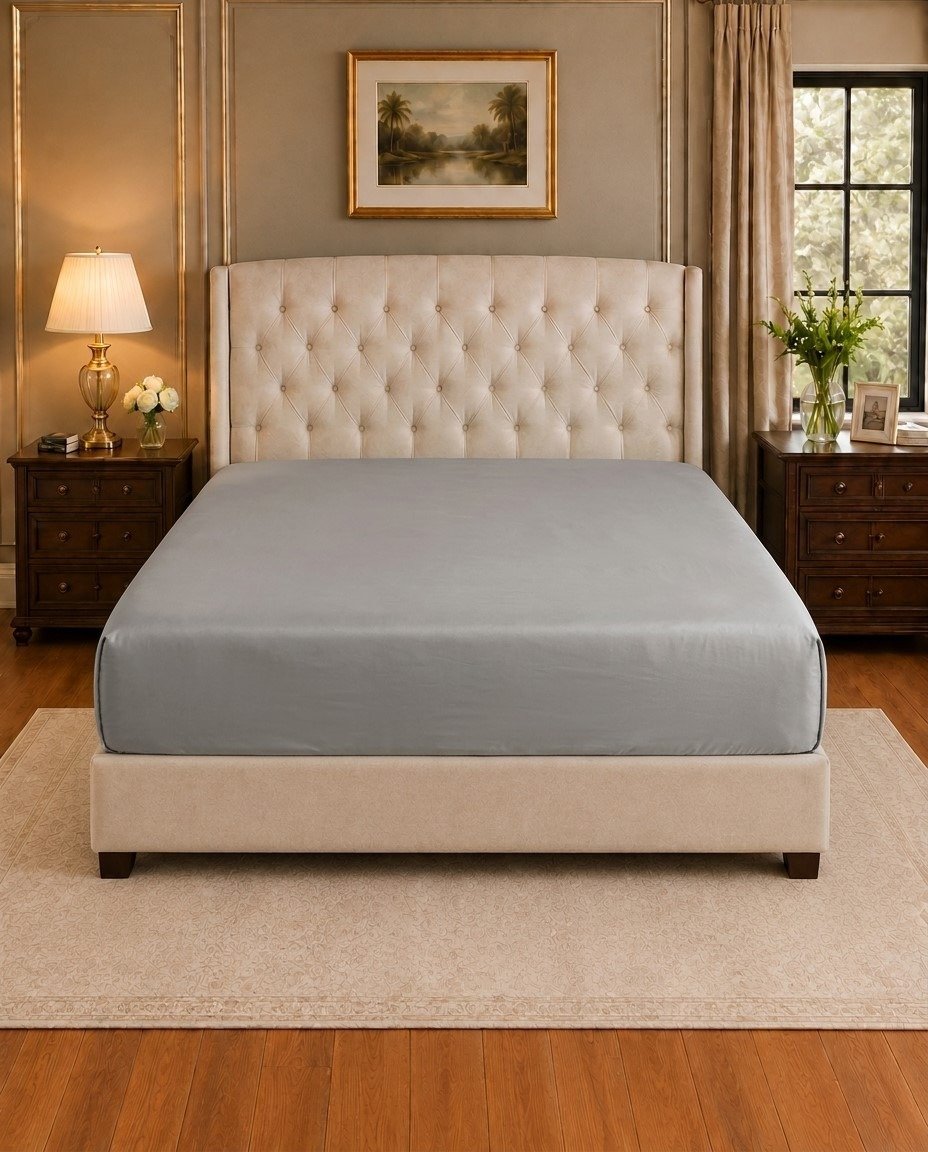 SILVER GRAY mATRESS Waterproof Fitted Mattress Protector Silver Grey - Image 1
